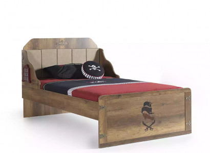 Bed frame functional bed extendable pirate brown wood children's bed bed